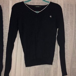 navy white lauren by ralph lauren v neck